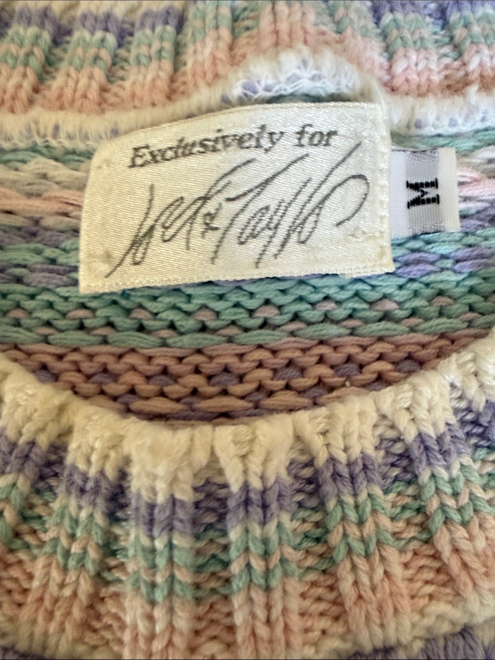 Lord & Taylor Pastel Striped Sleeveless Crewneck Sweater Vest - Picture 2 of 9